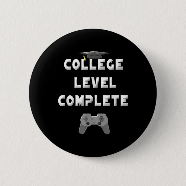 Level 2025 Uni Komplett Funny Video Gamer Grad Button (Vorderseite)