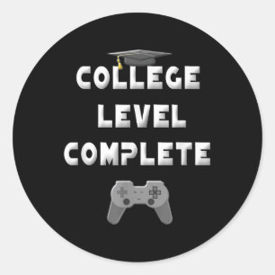 Level 2025 Uni Komplett Funny Video Gamer Grad Runder Aufkleber