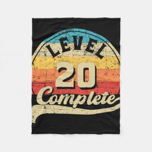 Level 20 Complete Gamer T-Shirt 20. Wedding Annive Fleecedecke