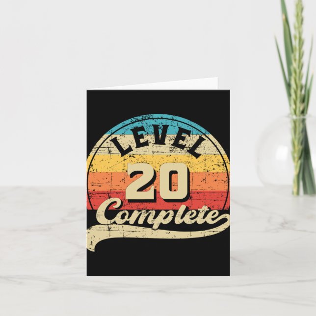 Level 20 Complete Gamer T-Shirt 20. Wedding Annive Karte (Vorderseite)