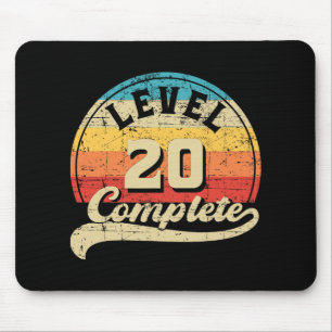 Level 20 Complete Gamer T-Shirt 20. Wedding Annive Mousepad