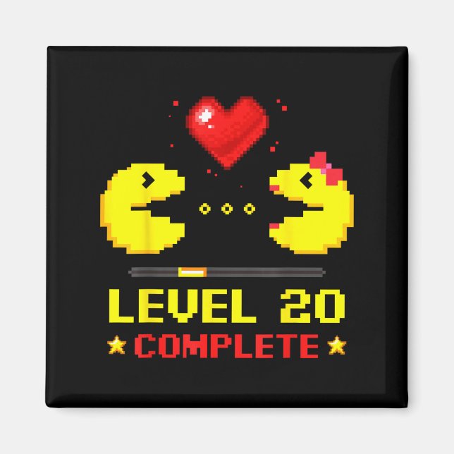 Level 20 Complete Gamers 20th Wedding Anniversary  Magnet (Vorne)