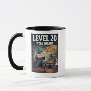 Level 20 Pizza Zauberer Fantasy Food Magie Design, Tasse