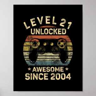 Level 21 freigeschaltet 21. Geburtstag Geschenke f Poster