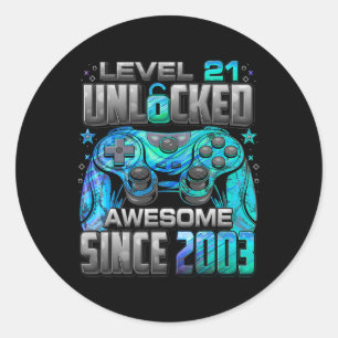 Level 21 freigeschaltet Großartig Seit 2003 21. Ge Runder Aufkleber