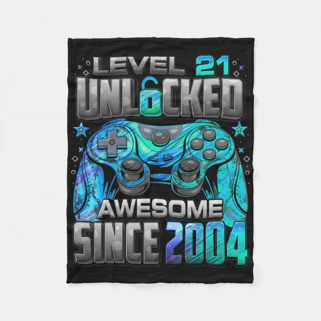 Level 21 freigeschaltet Großartig Seit 2004 21. Ge Fleecedecke (Vorderseite)