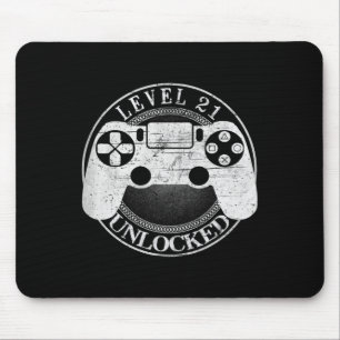 Level 21 freigeschaltet Lustiges Videospieler 21.  Mousepad