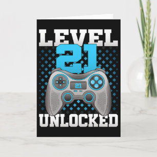 Level 21 freigeschaltet Video Gaming 21. Geburtsta Karte