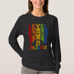 Level 21 freigeschaltet Videospieler 21. Geburtst T-Shirt