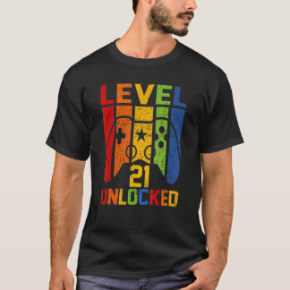 Level 21 freigeschaltet Videospieler 21. Geburtst T-Shirt