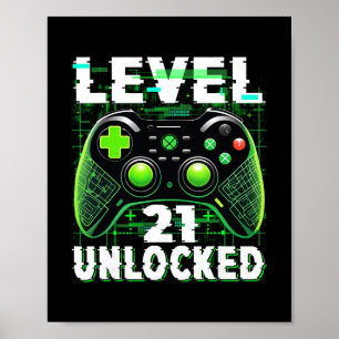 Level 21 freigeschaltetes Shirt Lustiger Videospie Poster