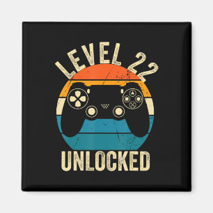 Level 22 Unlock Video Game 22. Geburtstag Gamer B Magnet