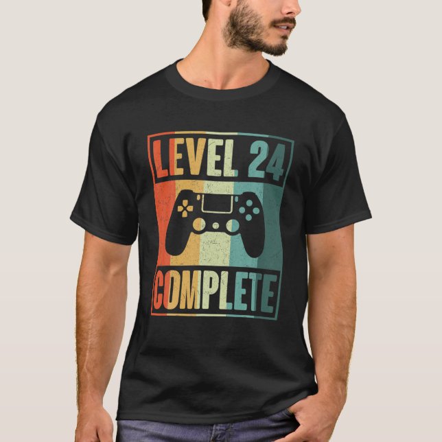 Level 24 Complete Video Gamer - 24Th Wedding Anive T-Shirt (Vorderseite)