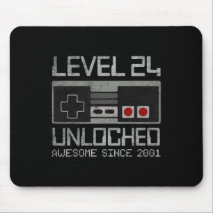 Level 24 freigeschaltet 24. Geburtstag 24 Jahre al Mousepad