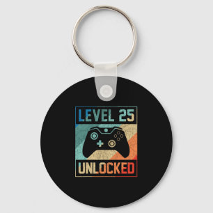 Level 25 freigeschaltete Videospieler 25. Geburtst Schlüsselanhänger