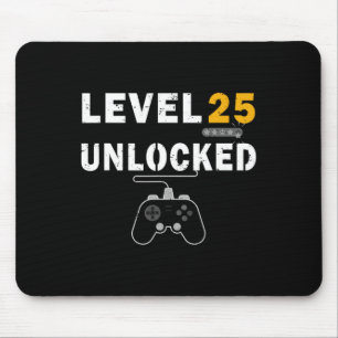 Level 25 Unlocks Videospiel 25. Geburtstagsgeschen Mousepad