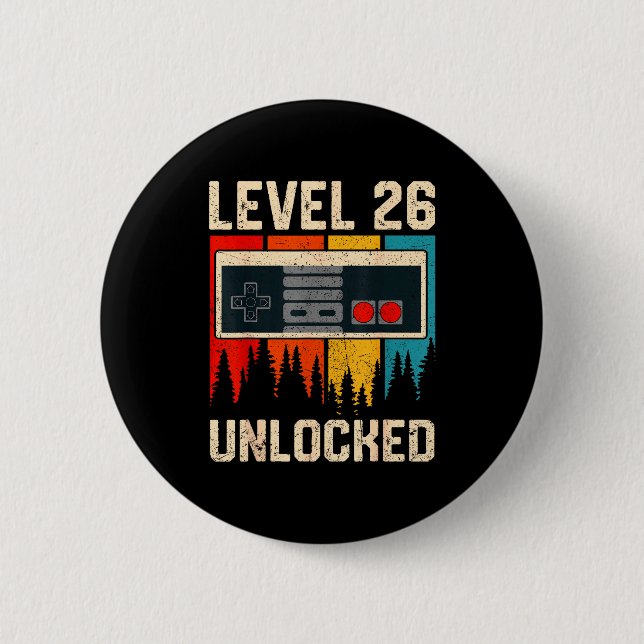 Level 26 Unlocked Video Game Controller Birthday M Button (Vorderseite)