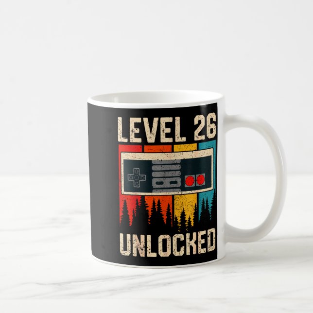 Level 26 Unlocked Video Game Controller Birthday M Kaffeetasse (Rechts)