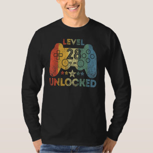 Level 28 Unlock Video Gamer 28 Jahre alt 28. T-Shirt