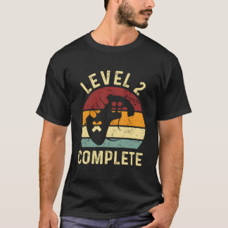 Level 2 Abgeschlossen 2-Jahres-Jubiläum 2. Hochzei T-Shirt