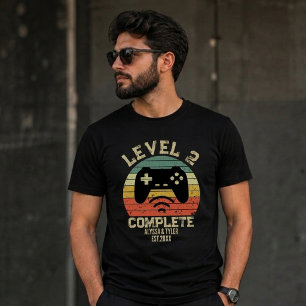 Level 2 Complete Gamer-Hochzeit Retro T-Shirt