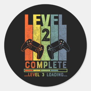 Level 2 Komplette Gamer-Geschenke 2 Jahre Hochzeit Runder Aufkleber