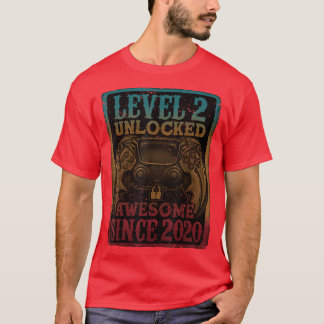 Level 2 Unlocked Awesome Since 2020 2nd Birthday G T-Shirt