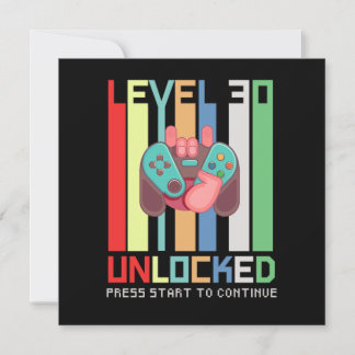 Level 30 Unlock 1990 30 th Birthday Gift Einladung