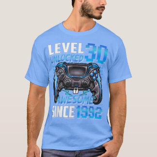 Level 30 Unlocked Awesome Since 1992 30th Birthday T-Shirt