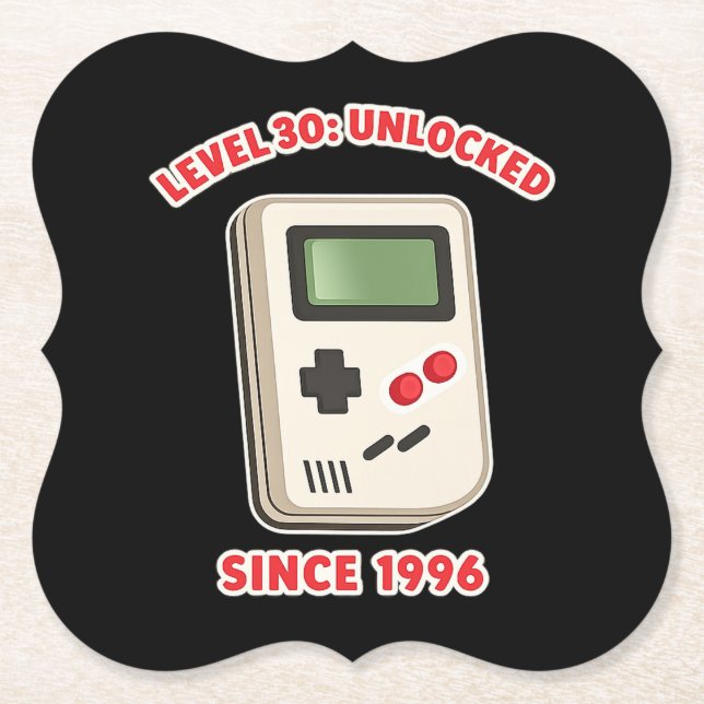 Level 30 Unlocked Since 1996 Untersetzer (Vorderseite)