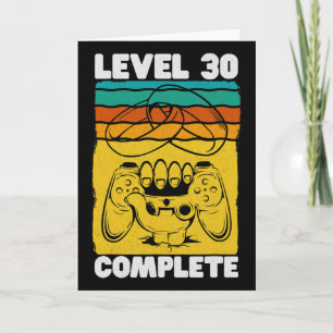 Level 30 Vollständiger Gamer - Vintage 30. Hochzei Karte
