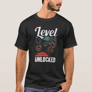 Level 33 Unlock Video Gamer Liebt den 33. Geburtst T-Shirt