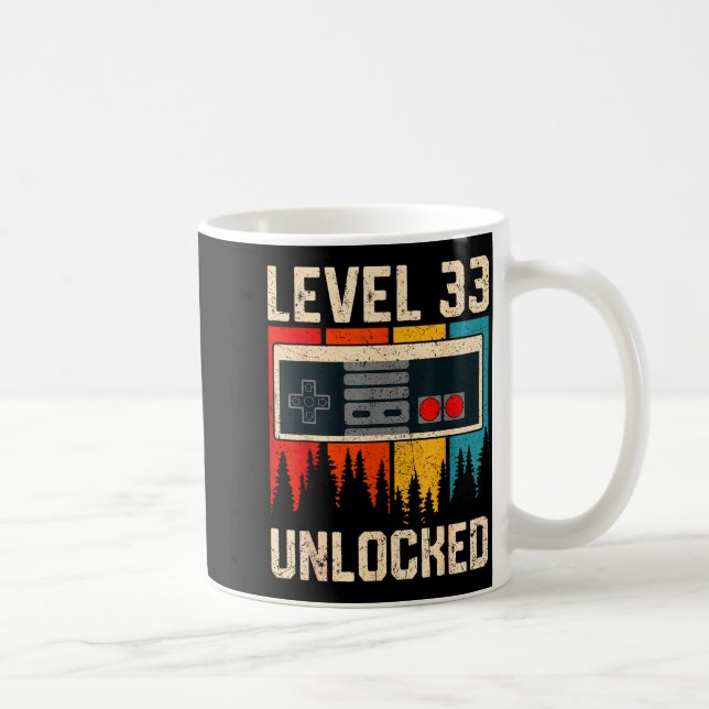 Level 33 Unlocked Video Game Controller Birthday M Kaffeetasse (Rechts)