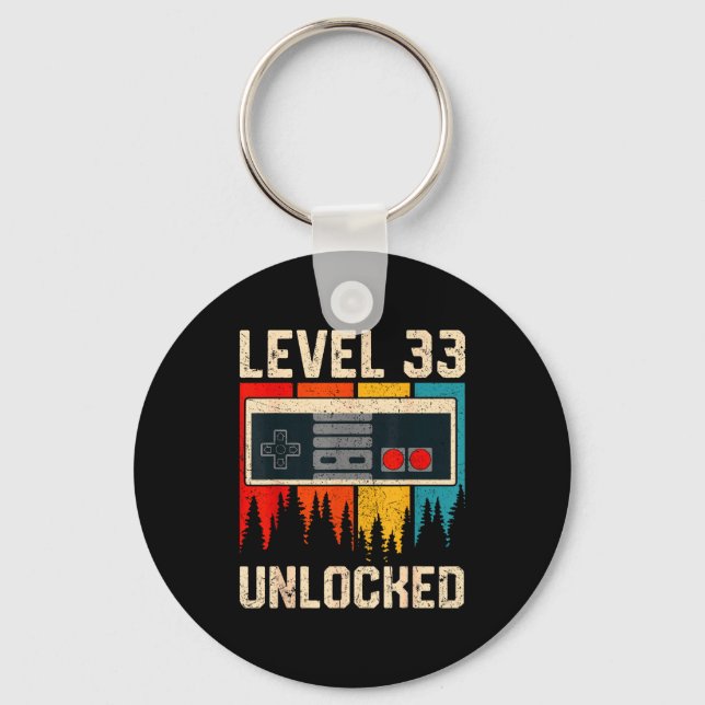 Level 33 Unlocked Video Game Controller Birthday M Schlüsselanhänger (Vorderseite)
