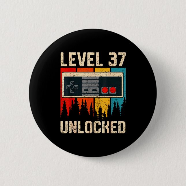 Level 37 Unlocked Video Game Controller Birthday M Button (Vorderseite)