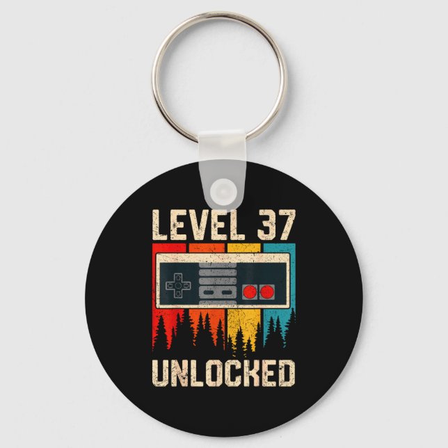 Level 37 Unlocked Video Game Controller Birthday M Schlüsselanhänger (Vorderseite)
