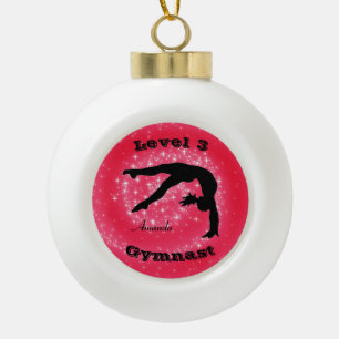 Level 3 Gymnast (beliebige Level-#) Keramik Kugel-Ornament