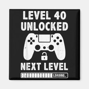 Level 40 freigeschaltet 40. Geburtstag Videospiel Magnet