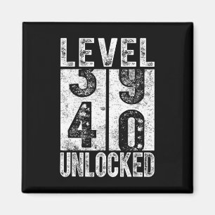Level 40 freigeschaltet Lustig Happy 40. Level Geb Magnet