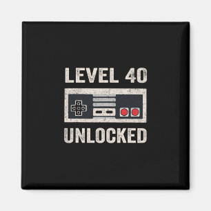 Level 40 freigeschaltet Videospieler 40. Geburtsta Magnet