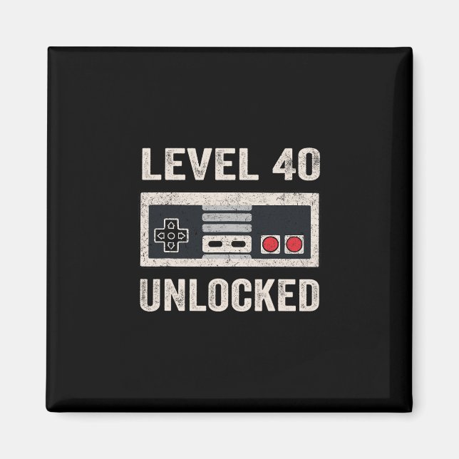 Level 40 freigeschaltet Videospieler 40. Geburtsta Magnet (Vorne)