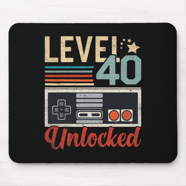 Level 40 freigeschalteter Videospiel-Controller 40 Mousepad (Vorne)