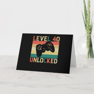 Level 40 freigeschaltetes Video Gamer 40. Geburtst Karte