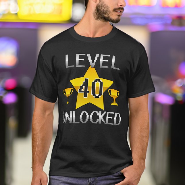 Level 40 Unlock Retro 1980er Gamer-Shirt T-Shirt (level 40 unlocked 40th birthday t-shirt for men
)