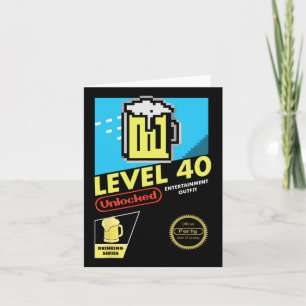 Level 40 Unlock Video Game 40. Geburtstag Karte