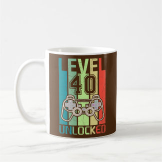 Level 40 Unlocked Video Gamer 40th Birthday Gifts Kaffeetasse