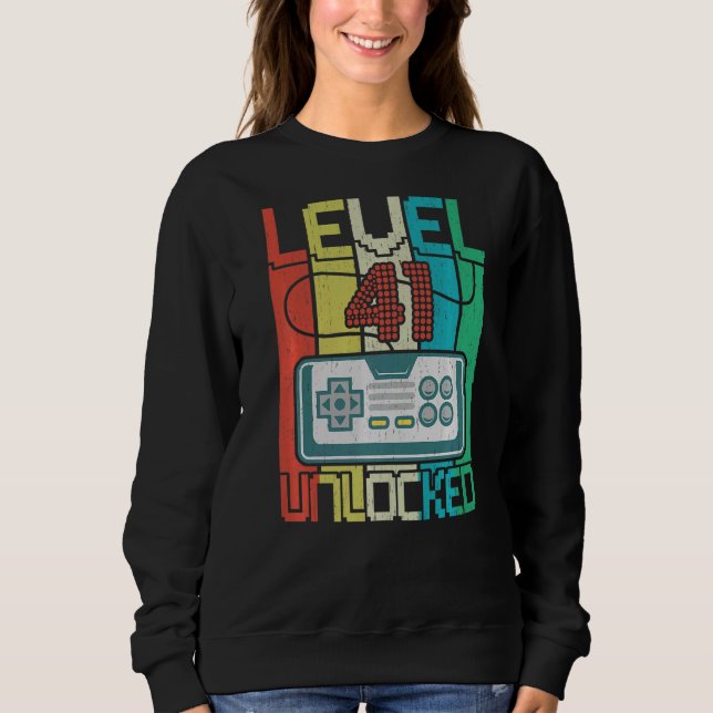 Level 41 Unlocks Videospiel 41 Geburtstag Sweatshirt (Vorderseite)