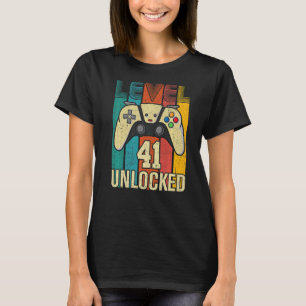 Level 41 Unlocks Videospiel 41 Geburtstag T-Shirt