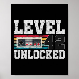 Level 42 freigeschaltet 42 Jahre altes Geschenk Vi Poster
