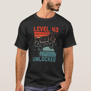 Level 43 Unlock Video Gamer Liebt 43. Geburtstag T-Shirt
